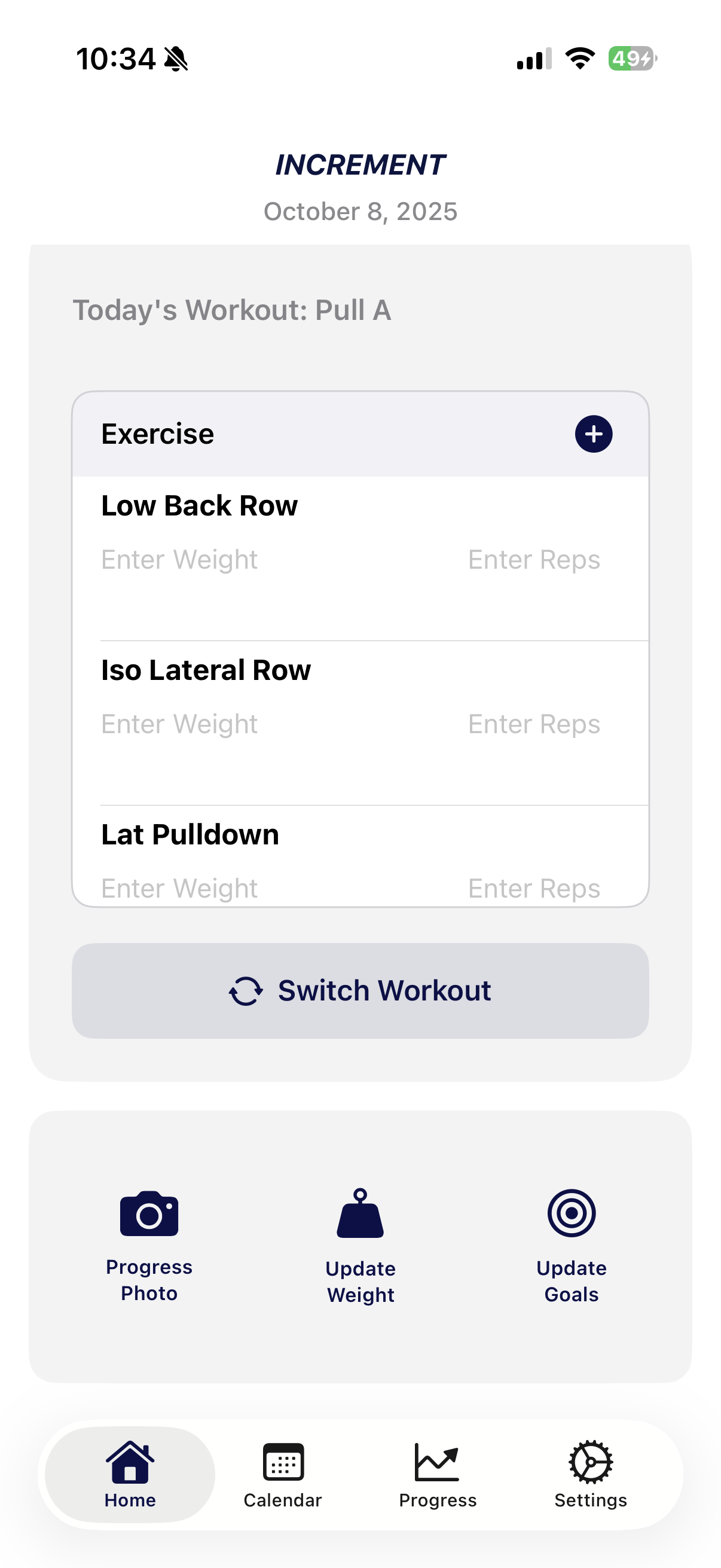 Increment Home Screen