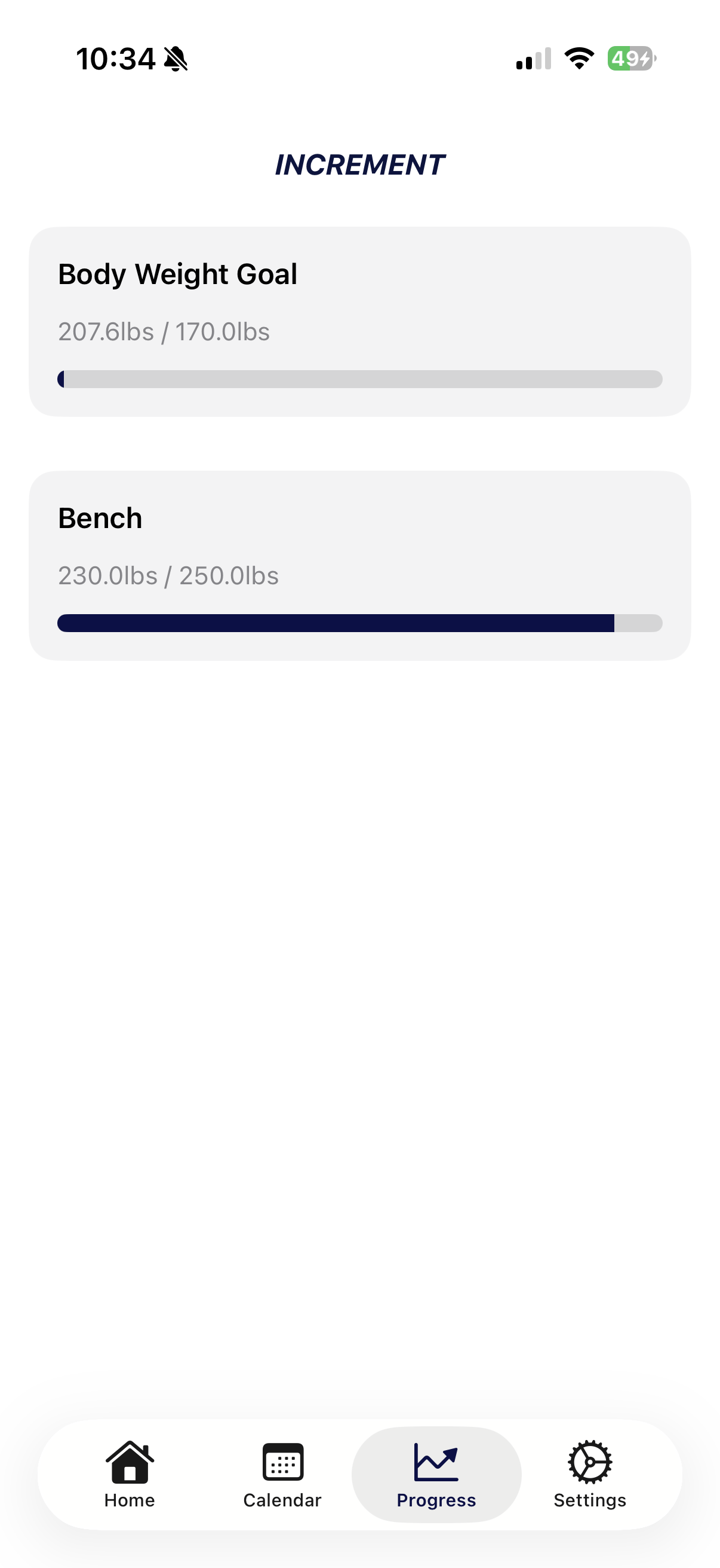 Increment Progress Tracking